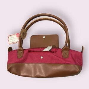 Samba Insulated Wine Tote Purse with Corkscrew | Red & Brown | NWT
